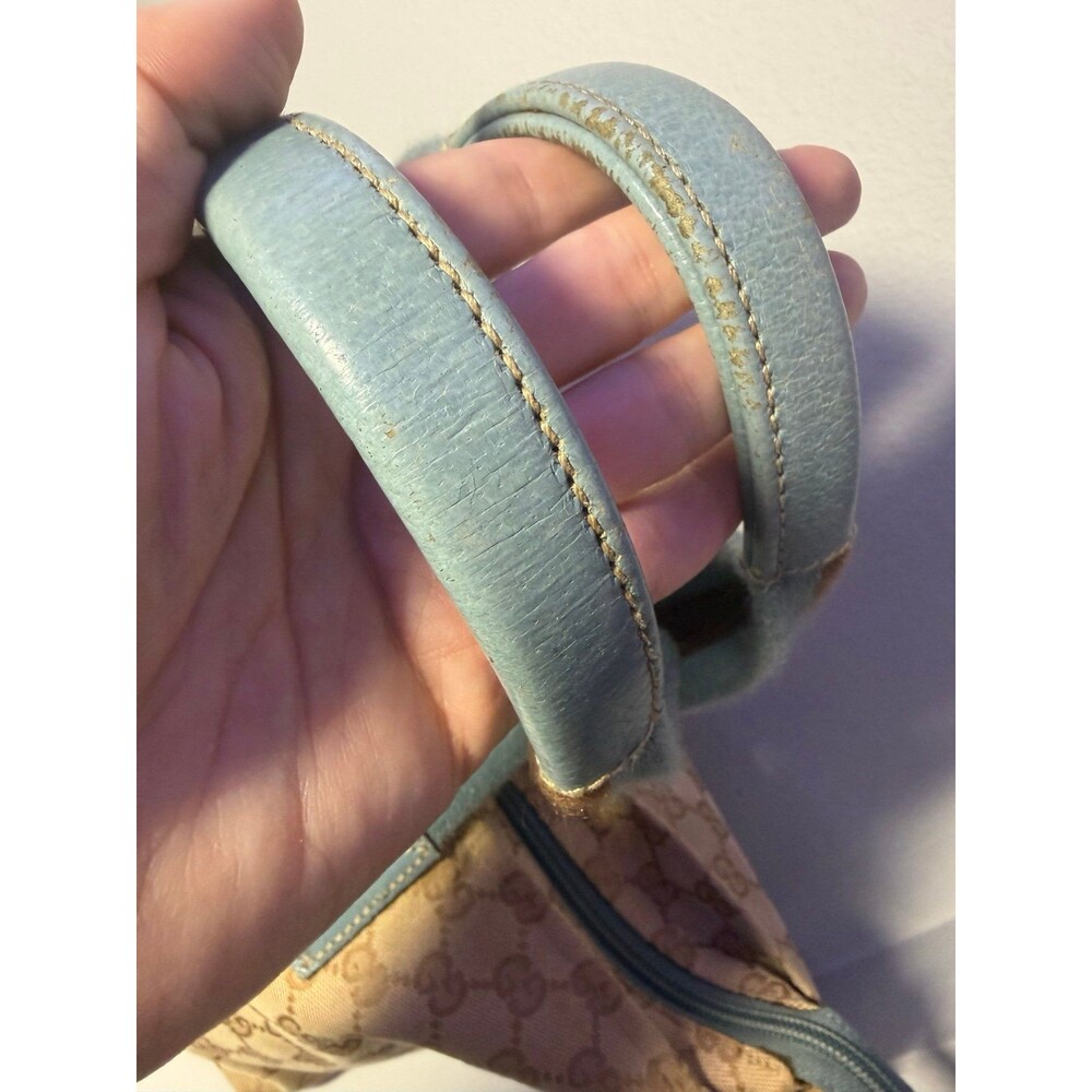 Rare Gucci blue and brown monogram. Pre-loved. Certified on Mercari. - Picture 3 of 14